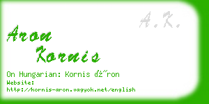 aron kornis business card